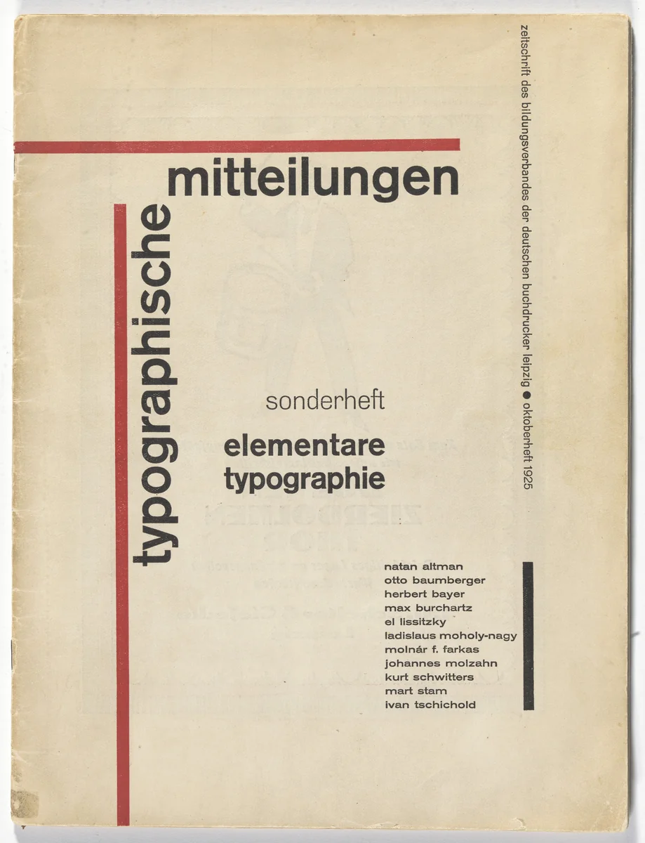 Sonderheft Typographische Mitteilungen by Jan Tschichold, design, 1925