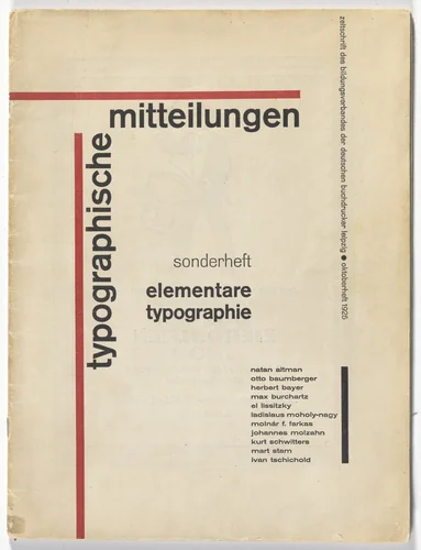 Sonderheft Typographische Mitteilungen by Jan Tschichold, design, 1925
