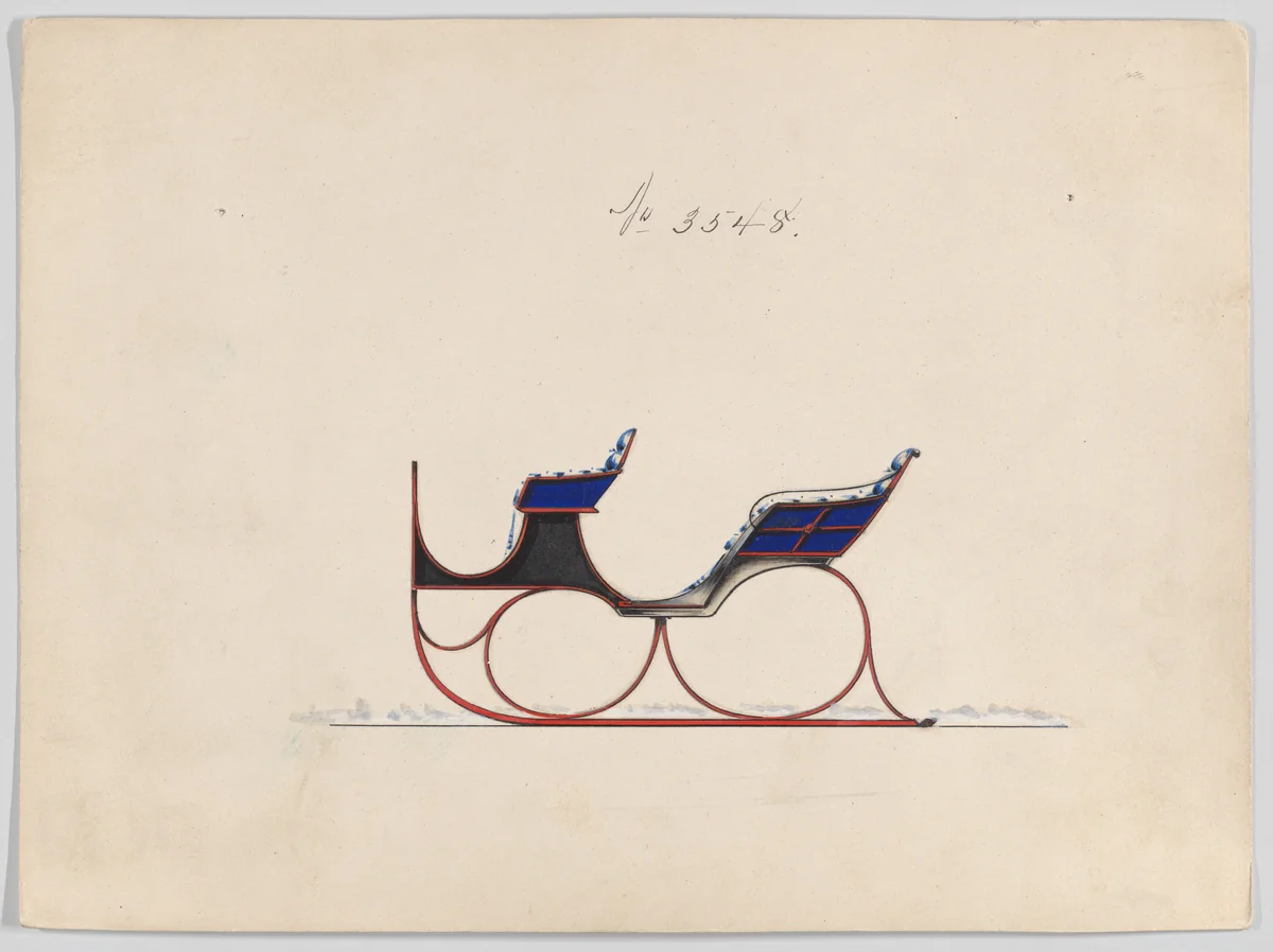 Design for 2 Seat Victoria Sleigh, no. 3548 by Brewster & Co., drawing, 1879