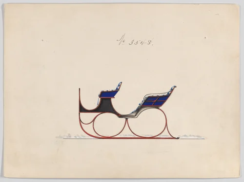 Design for 2 Seat Victoria Sleigh, no. 3548 by Brewster & Co., drawing, 1879
