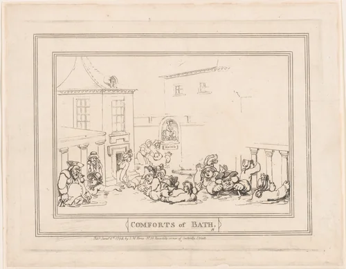 Comforts of Bath, Plate 7 by Thomas Rowlandson, print, 1798