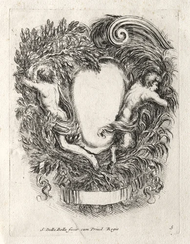 New Model for a Cartouche by Stefano della Bella, print, 1647