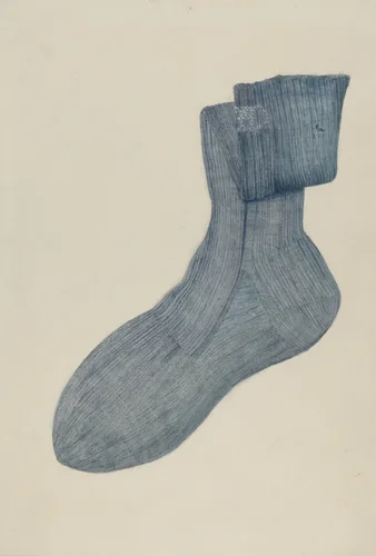 Shaker Man's Sock by Alice Stearns, index of american design, 1936