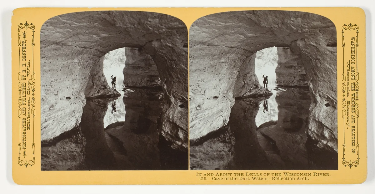 Cave of the Dark Waters - Reflection Arch, No. 210 from the series "In and About the Dells of the Wisconsin River" by Henry Hamilton Bennett, photograph, 1870-1908