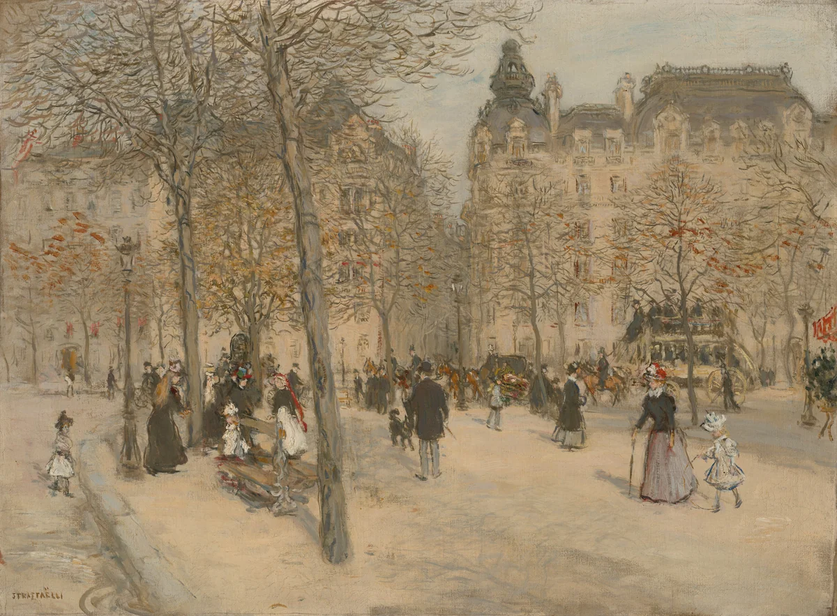Square in Paris by Jean François Raffaëlli, painting, 1850-1924