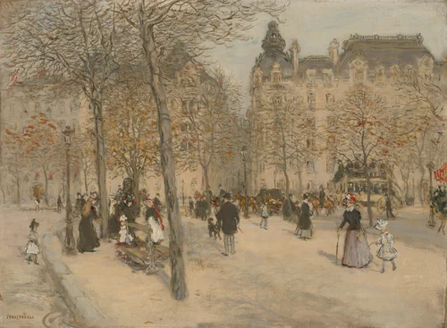 Square in Paris by Jean François Raffaëlli, painting, 1850-1924