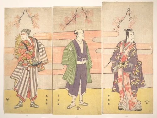 An Unidentified Actor as a Farmer with a Basket on His Back by Katsukawa Shun'ei (勝川春英), print, 1783-1803