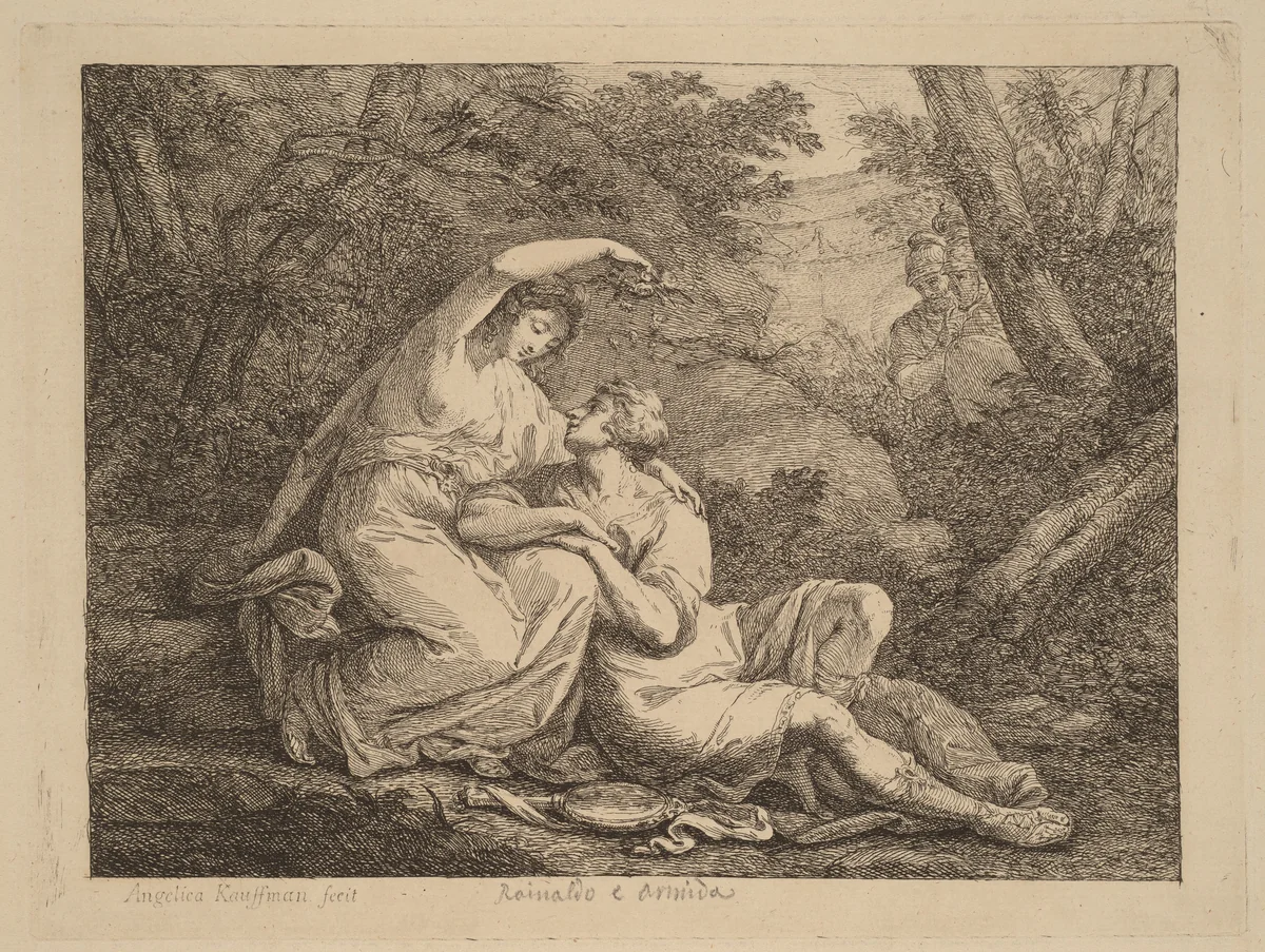 Rinaldo and Armida by Angelica Kauffmann, print, 1762-1779
