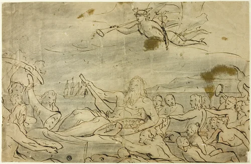 Study for Commerce or the Triumph of the Thames by James Barry, drawing, 1767-1780