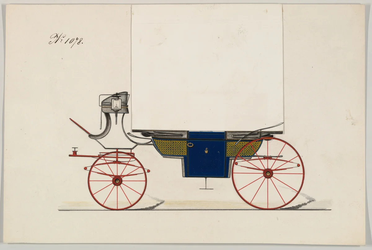 Landau #1078 by Brewster & Co., drawing, 1850-1870