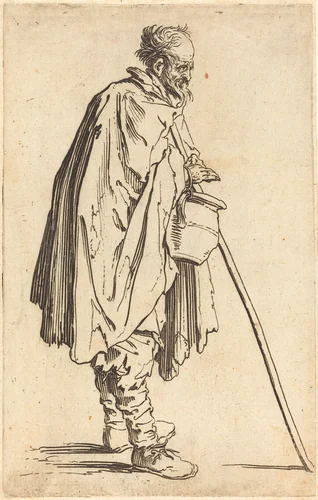 Beggar with Pot by Jacques Callot, print, 1622