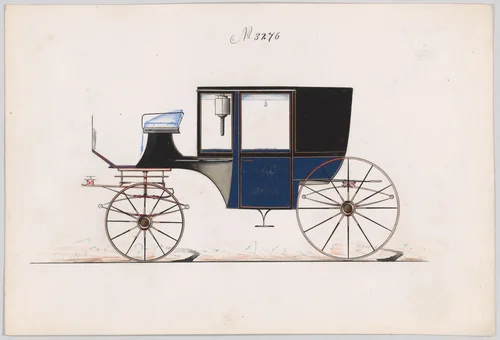 Design for Coupé, no. 3276 by Brewster & Co., drawing, 1876
