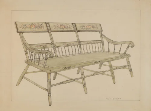 Settee by Rosa Burger, index of american design, 1936