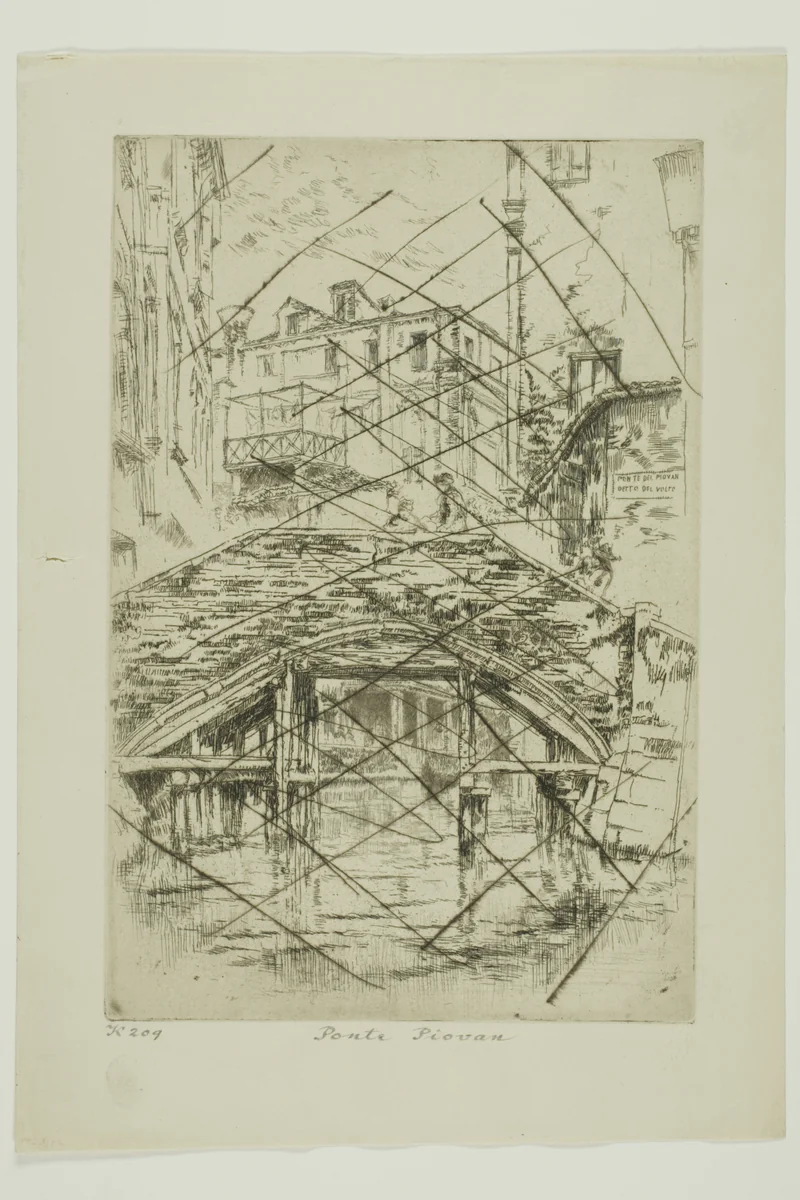 Ponte del Piovan by James McNeill Whistler, print, 1879-1880