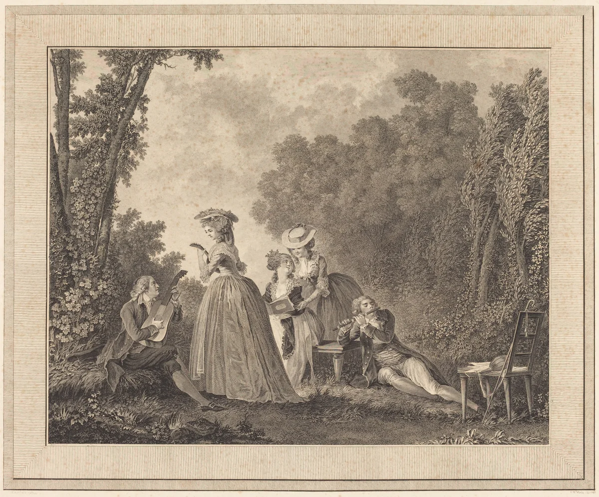 Le concert agreable by Charles Nicolas Varin, print, 1741-1812