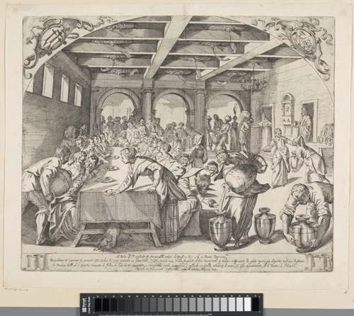 De bruiloft te Kana by Unknown, print, 1583-1638