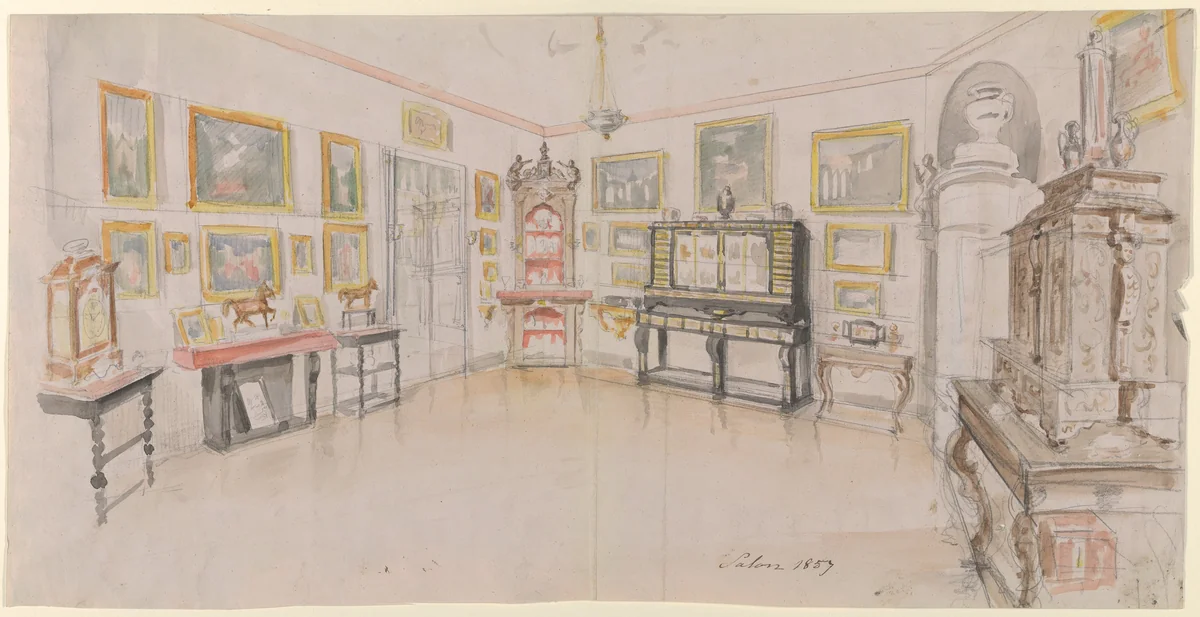 Design for a domestic interior by anonymous, drawing, 1857