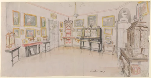 Design for a domestic interior by anonymous, drawing, 1857
