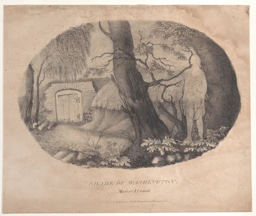 Hidden silhouette of George Washington near his tomb at Mount Vernon by anonymous, print, 1800-1900