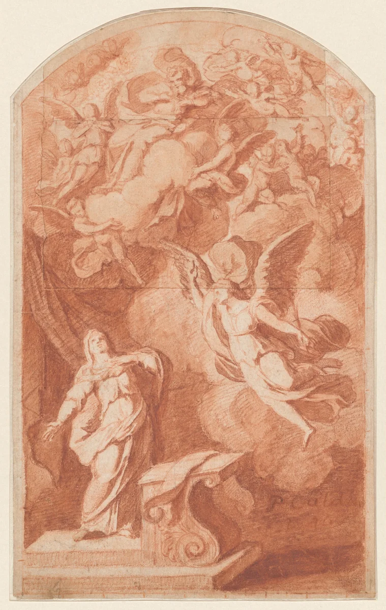 The Annunciation by Alexandre Ubeleski, drawing, 1685-1695