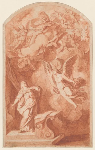 The Annunciation by Alexandre Ubeleski, drawing, 1685-1695