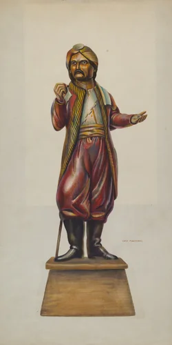 Cigar Store Figure by Chris Makrenos, index of american design, 1937