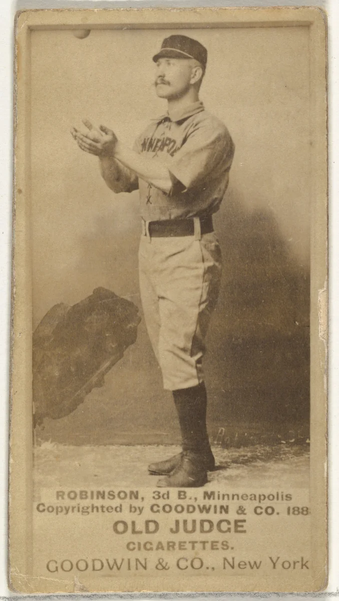 Myers C. Robinson, 3rd Base, Minneapolis, from the Old Judge series (N172) for Old Judge Cigarettes by Goodwin & Company, photograph, 1888