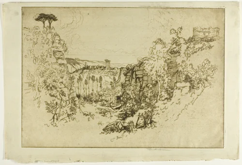 Quarry at Girgenti by Joseph Pennell, print, 1913