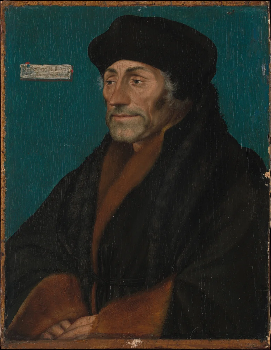 Erasmus of Rotterdam by Hans Holbein the Younger, painting, 1527-1537
