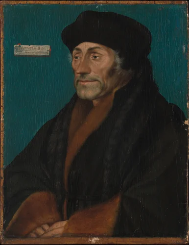 Erasmus of Rotterdam by Hans Holbein the Younger, painting, 1527-1537