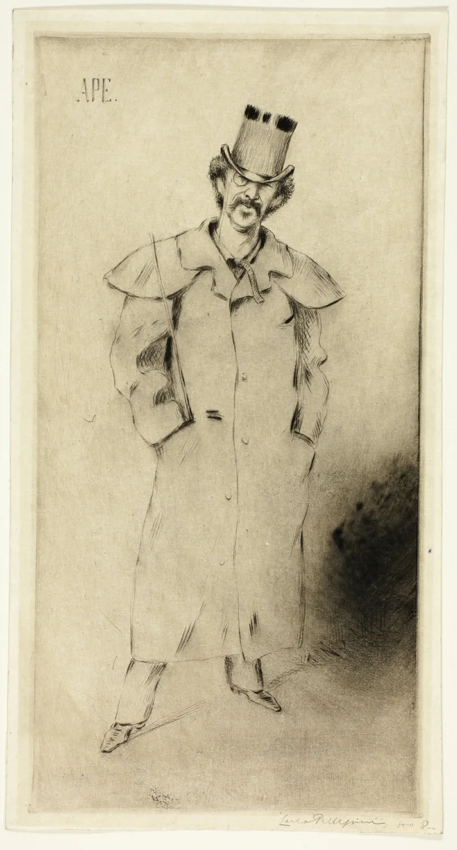 Portrait of Whistler by Carlo Pellegrini, print, 1881