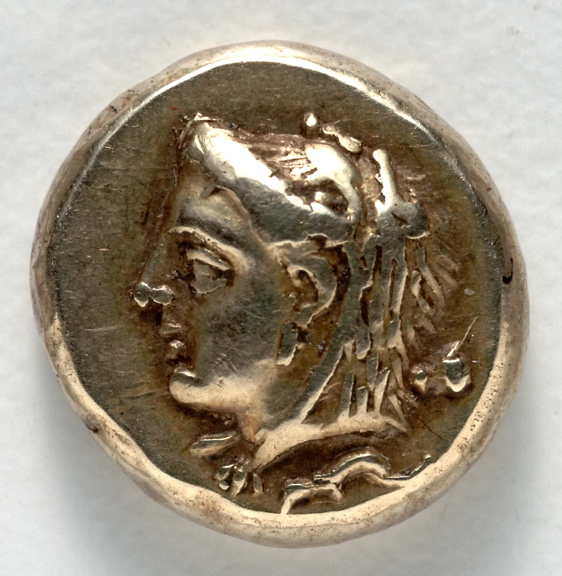 Hecte: Head of Omphale (obverse) by Unknown, metalwork, -387--326