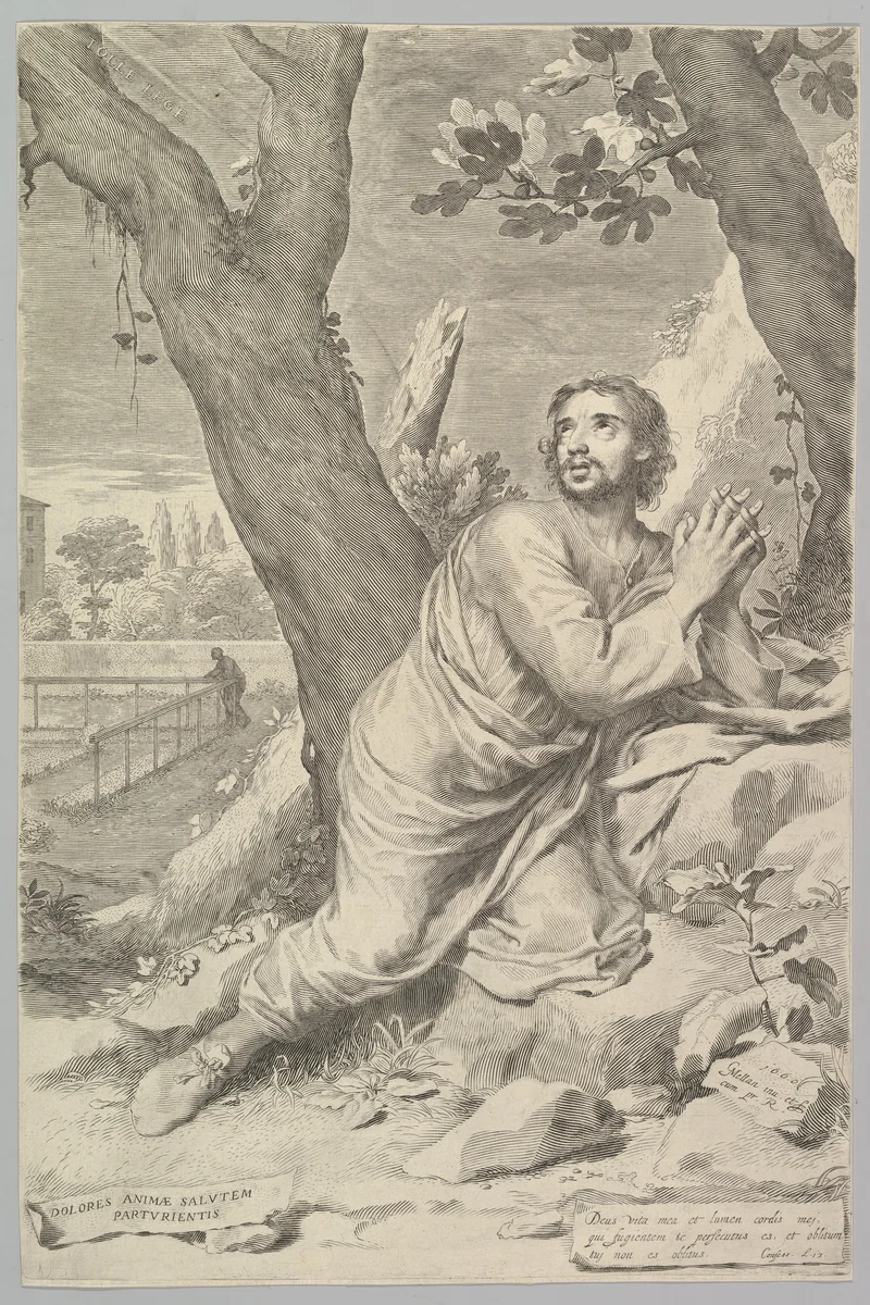St. Augustine by Claude Mellan, print, 1660