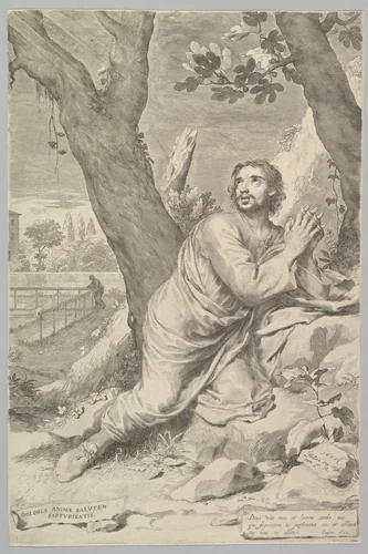St. Augustine by Claude Mellan, print, 1660