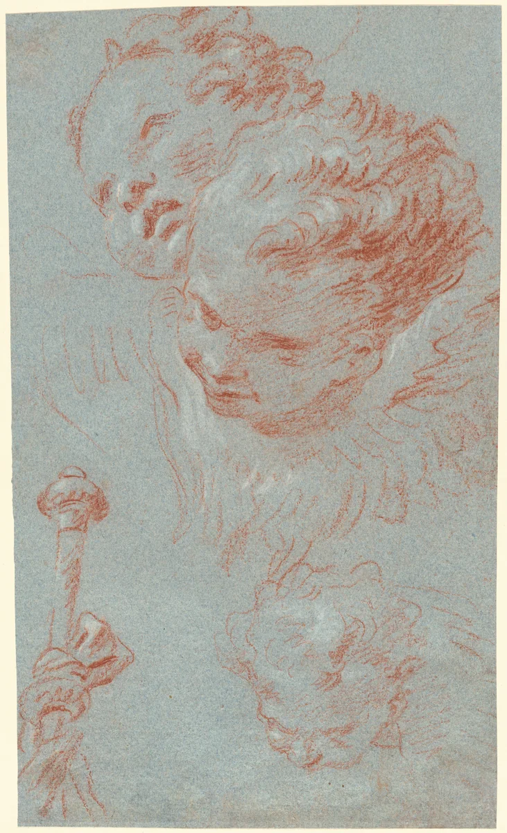 Three Cherubs and a Beribboned Staff by Giovanni Battista Tiepolo, drawing, 1750