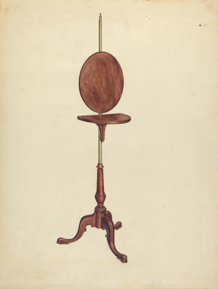 Pole Screen and Candlestand by Elizabeth Curtis, index of american design, 1936