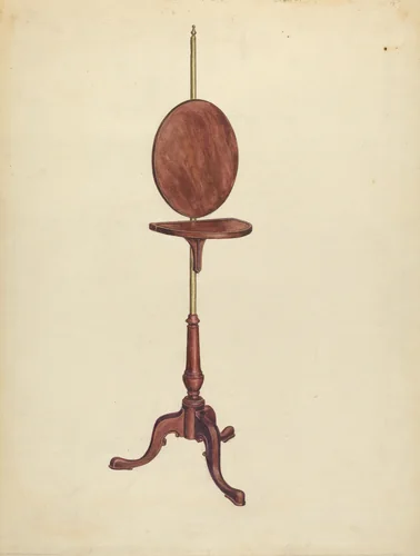 Pole Screen and Candlestand by Elizabeth Curtis, index of american design, 1936