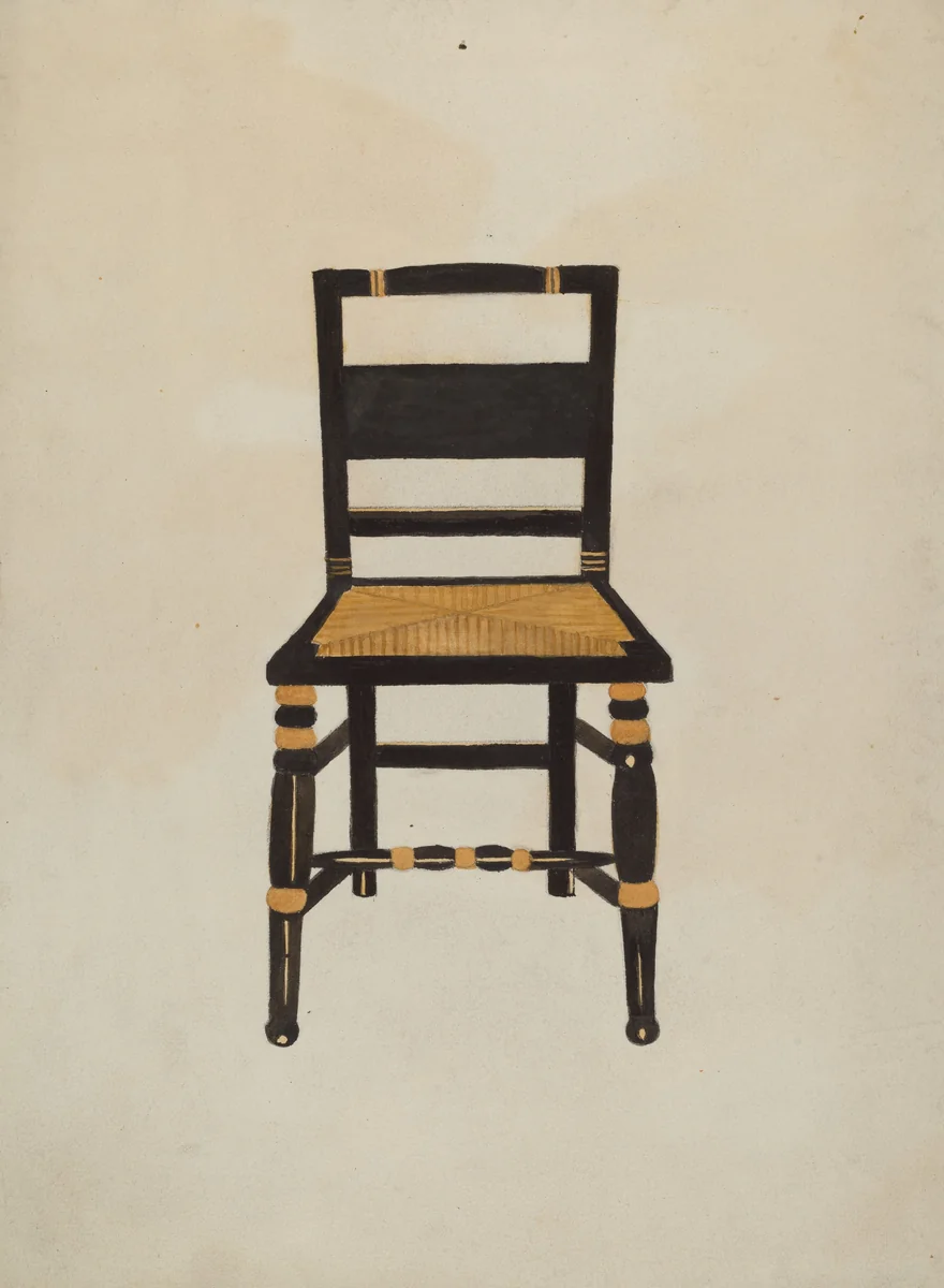 Hitchcock Chair by Genevieve Sherlock, index of american design, 1935-1942
