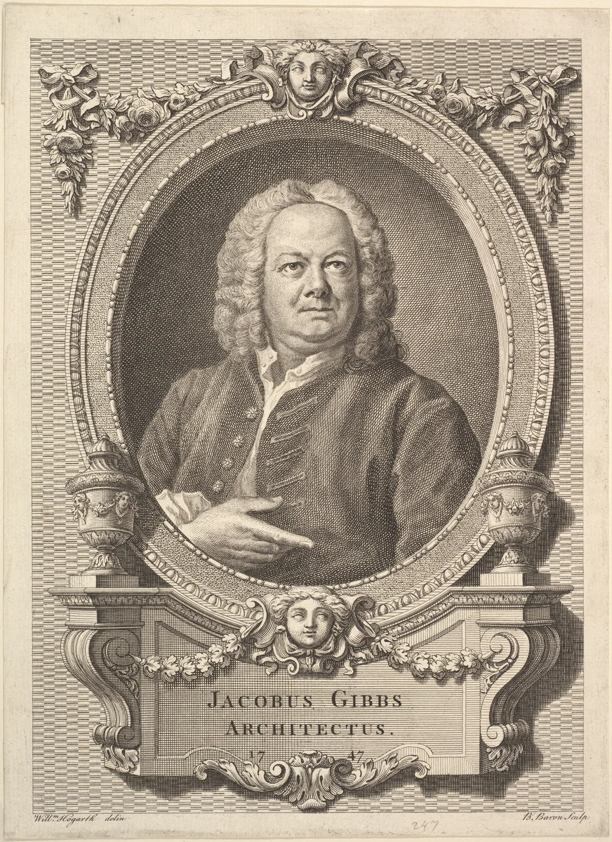 Jacobus Gibbs, Architectus by Bernard Baron, print, 1747