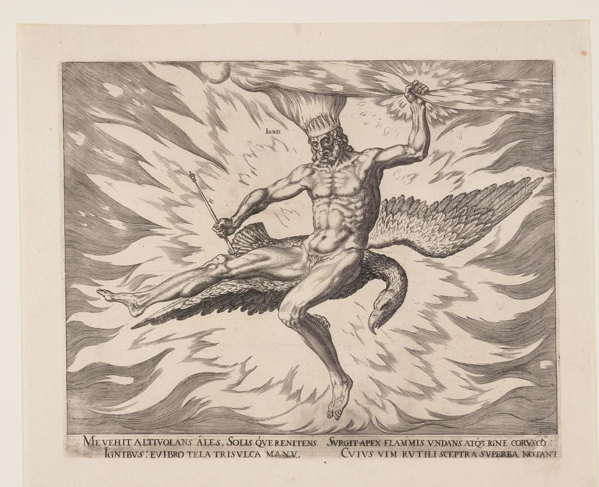 Fire, from The Four Elements by Philip Galle, print, 1564