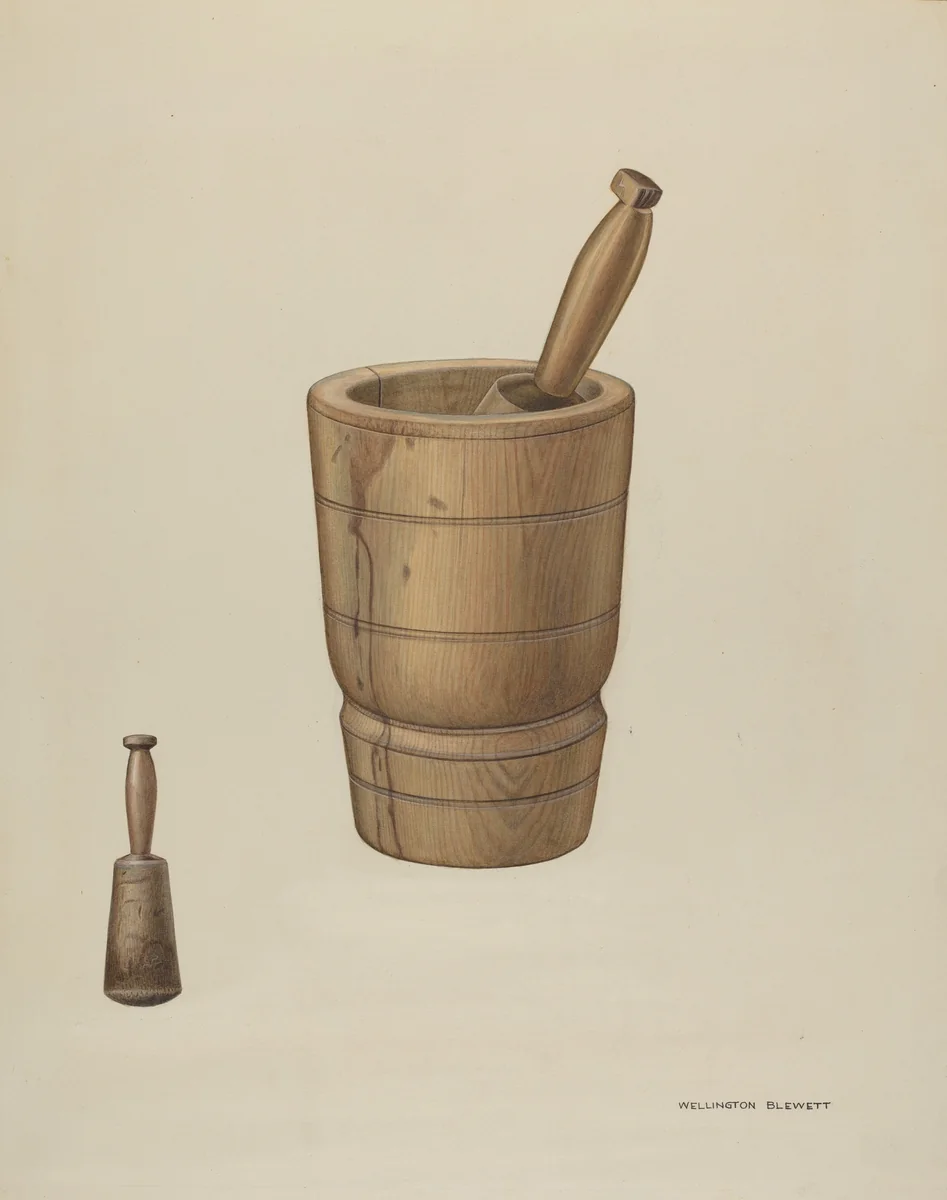 Mortar and Pestle by Wellington Blewett, index of american design, 1937