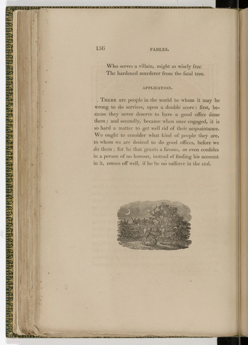 Tailpiece (page 156) from The Fables of Aesop by Thomas Bewick, illustrated book, 1818