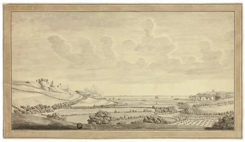 View of Farm Land Near the Sea by M. Venner, drawing, 1760-1809