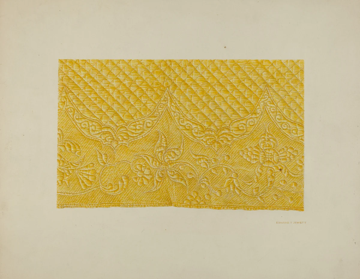 Quilting on Silk (Detail) by Edward Jewett, index of american design, 1940