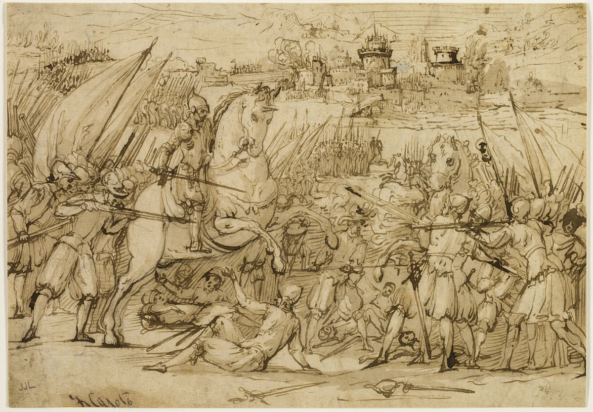 Battle Scene by Antonio Maria Viani, drawing, 1580-1629