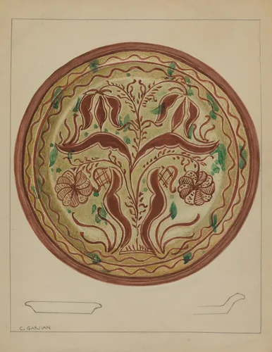 Pa. German Plate by Charles Garjian, index of american design, 1937