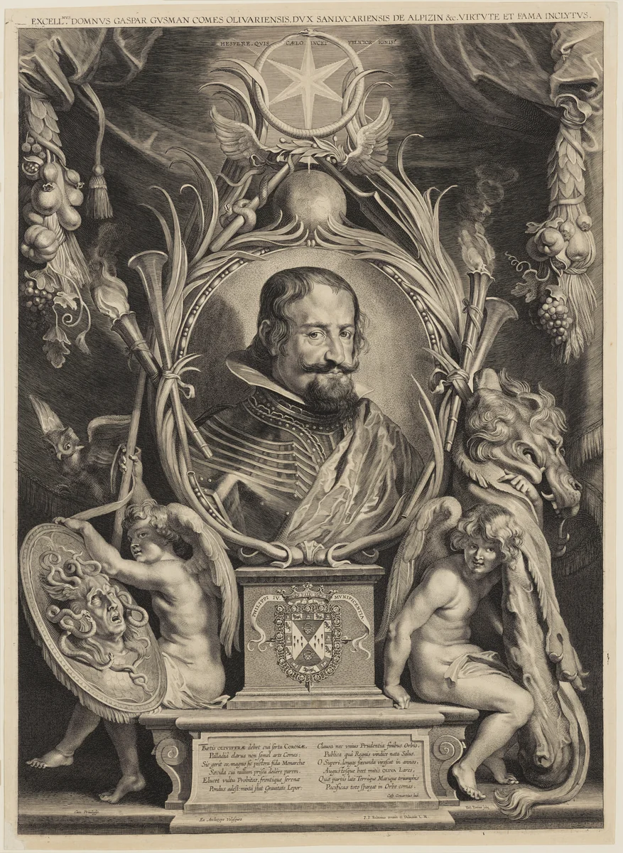 Don Gaspar de Guzmán, Count-Duke of Olivares by Paulus Pontius, print, 1626