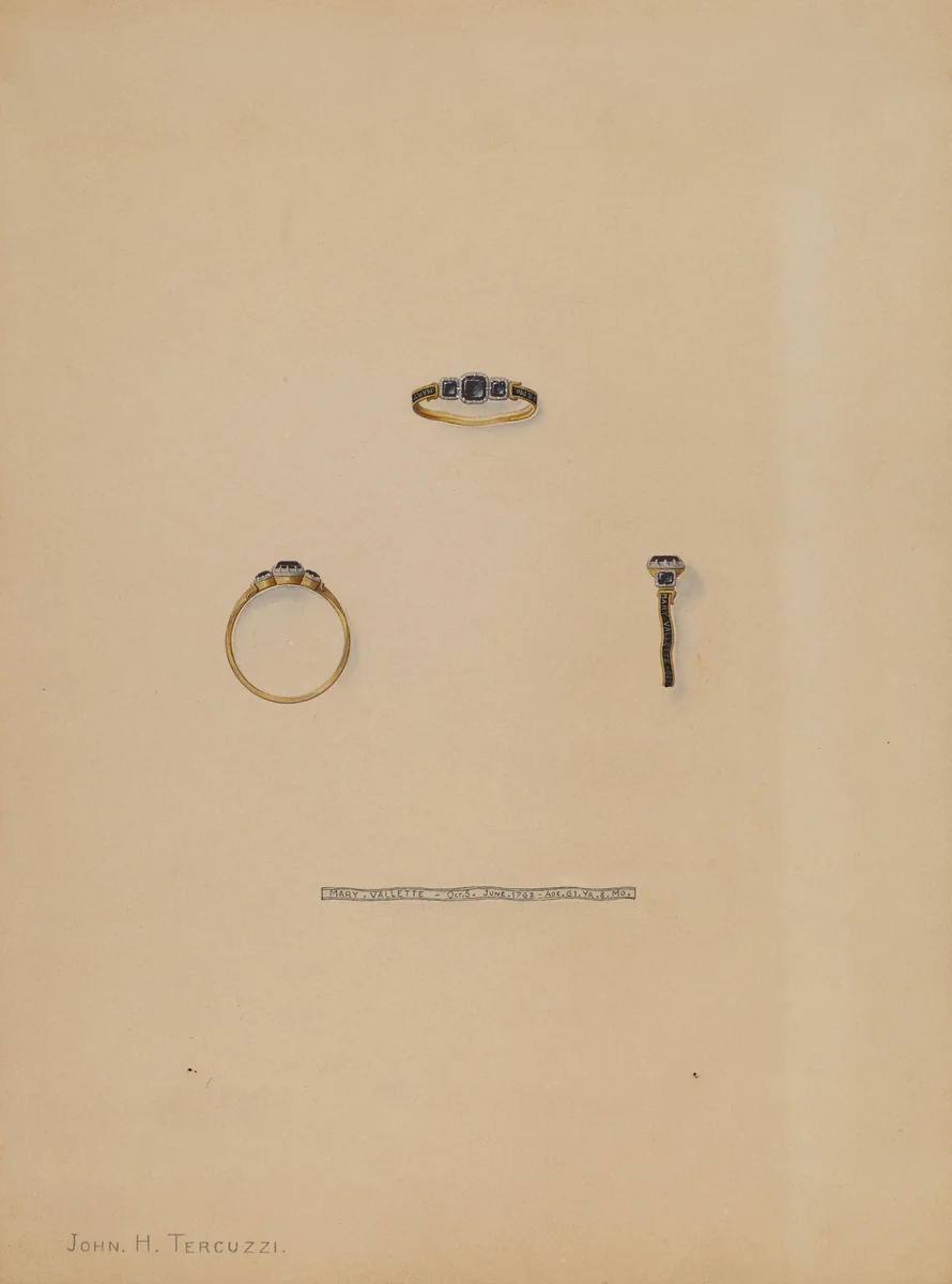 Mourning Ring by John H. Tercuzzi, index of american design, 1936