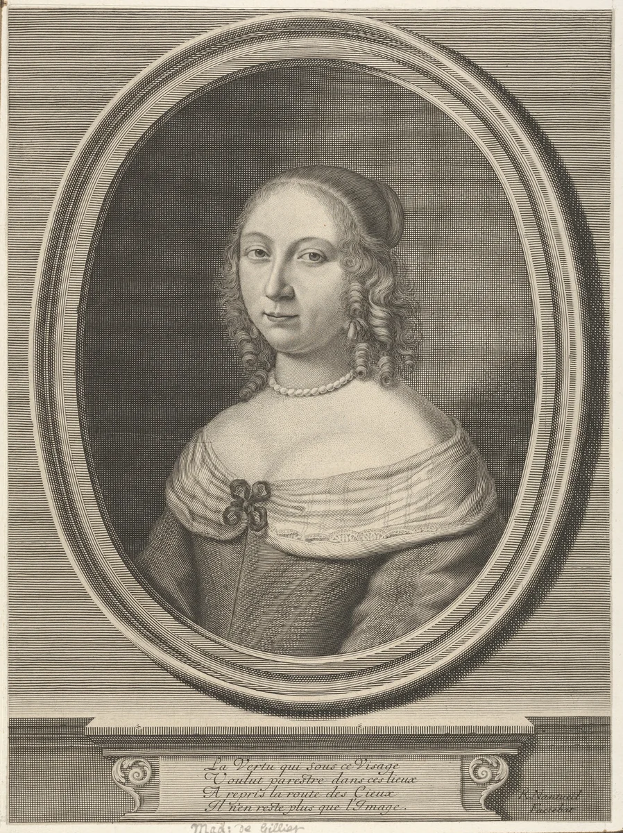 Madame de Gillier (Marie Jolly) by Robert Nanteuil, print, 1647-1657