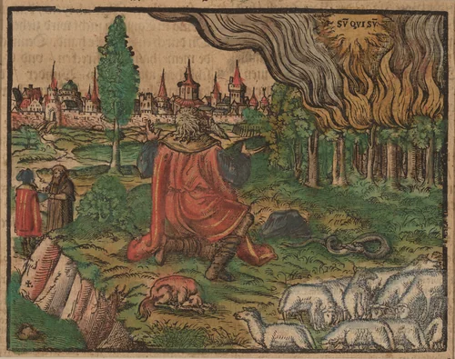 Moses and the Burning Bush by German 16th Century, print, 1495-1505